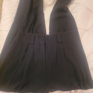 Kenar Petites Vintage 90's Black Vegan Silk Pleated Trousers Sz.10